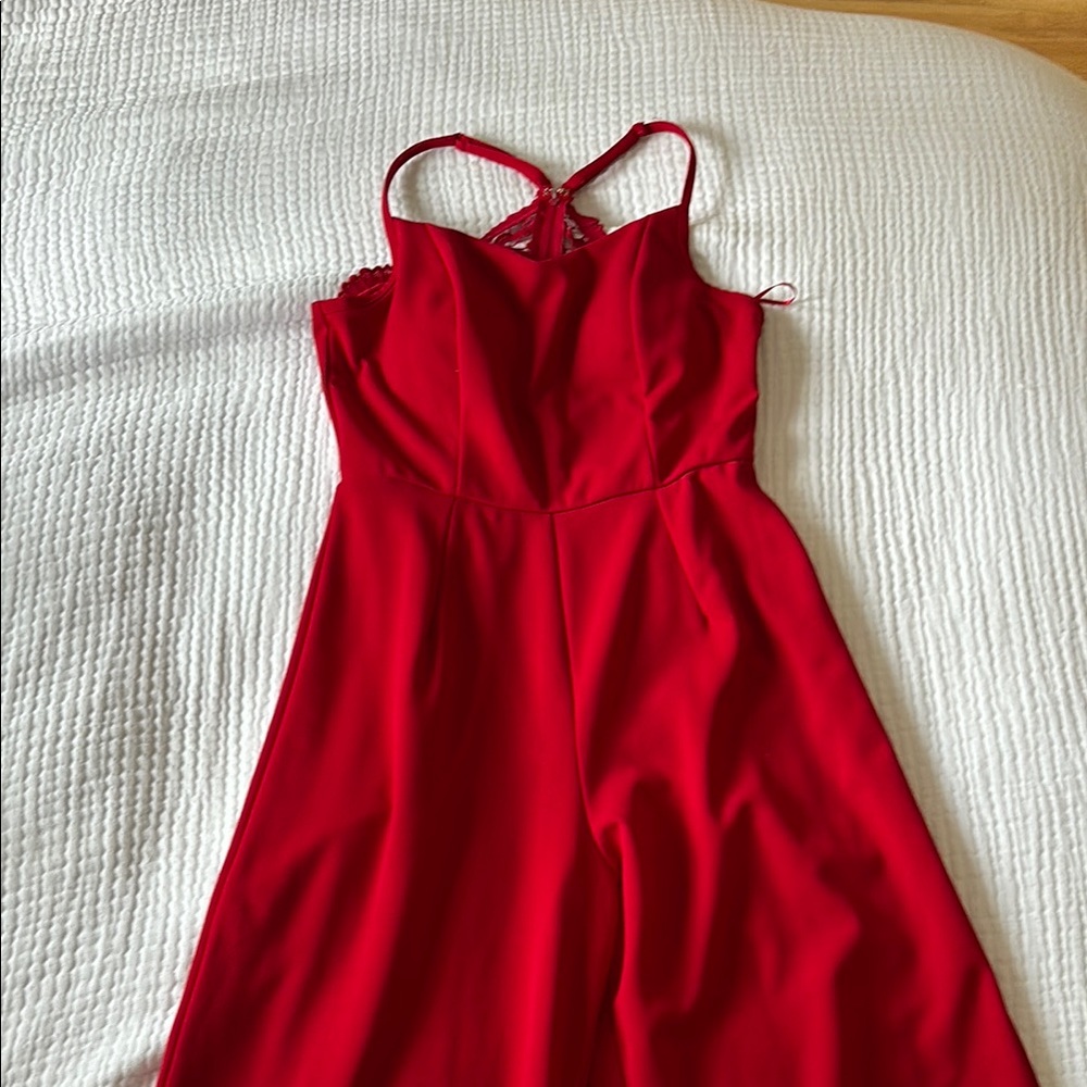Elegant Red Women's Formal Jumpsuit